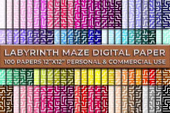 100 Labyrinth Maze Pattern Digital Paper: A Versatile Tool for Creativity and Design
