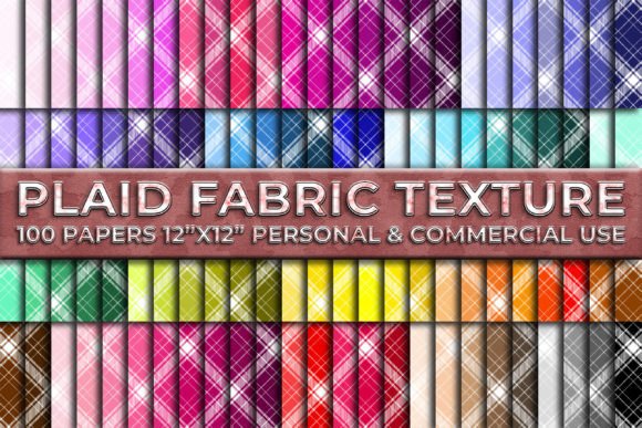 100 Plaid Seamless Fabric Digital Paper