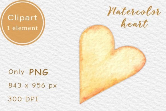 Boho Watercolor Heart Clipart PNG