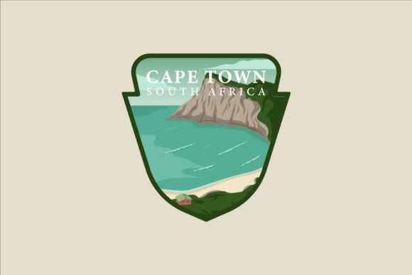 Cape Town Beach Emblem Vector Logo