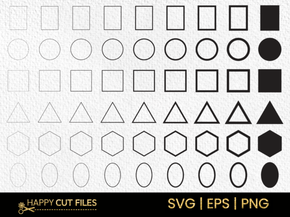 Circle Square Triangle Hexagon Shape SVG Bundle