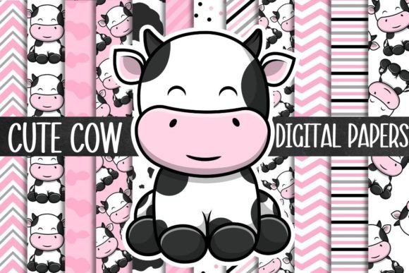 Cute Baby Cow Digital Paper Pack: A Versatile Design Resource for Creatives