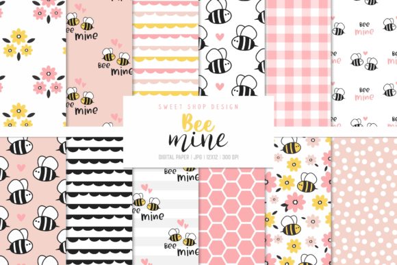 Digital Paper Pack Bee Mine