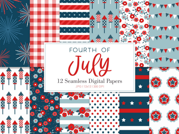 Digital Paper Pack Fourth of July