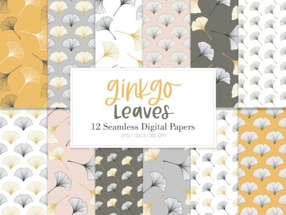 Digital Paper Pack GINKGO LEAVES