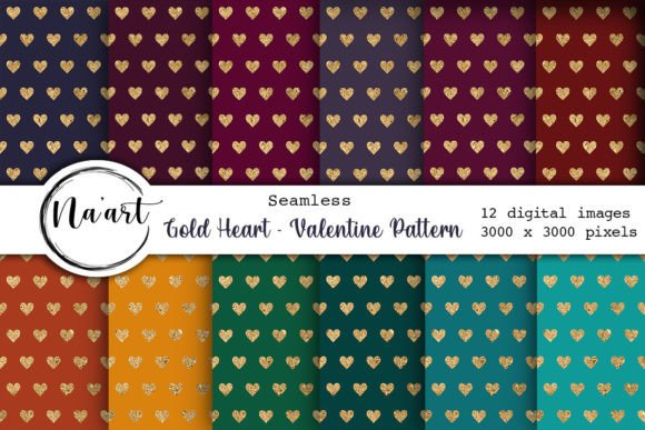 Gold Heart - Valentine Pattern: A Versatile Design for Creative Projects and Branding
