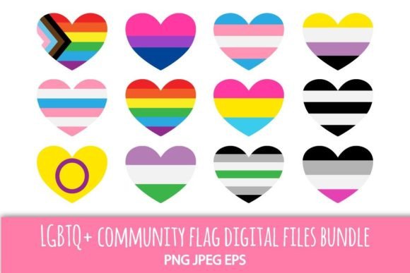 LGBTQ Flag Heart Clip Art Set