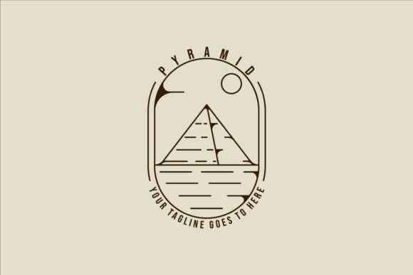 Pyramid Logo Line Art Vector Simple: A Versatile Design for Travel and Tourism Brands