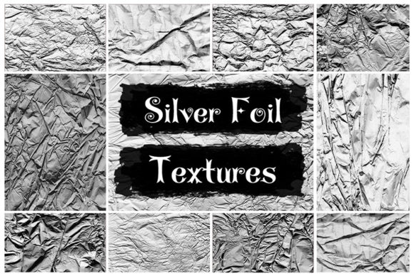 Silver Metallic Foil Digital Texture