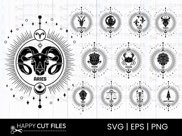 Zodiac Signs SVG Astrology Horoscope PNG